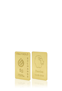 Lingote de Oro Zodiaco Leo 18 Kt de 5 g. - idea de regalo Signos del zodiaco - IGE Gold